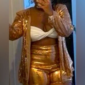 Sequin NEW open front blazer and shorts